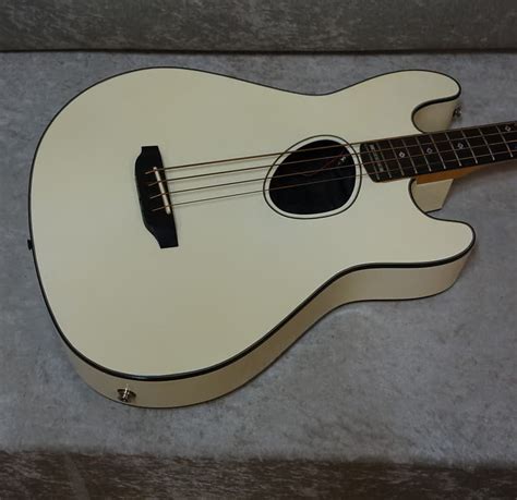 Usa Kramer Ferrington Acoustic Electric Bass Guitar In White Reverb