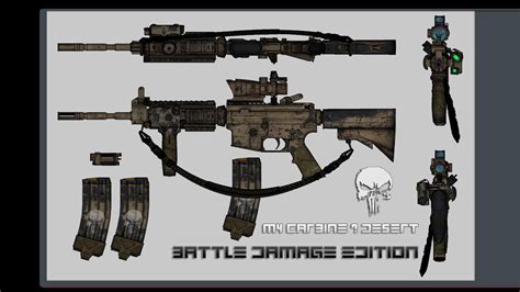 M4 Carbine Battle Damage Edition Desert GTA 5 Mod