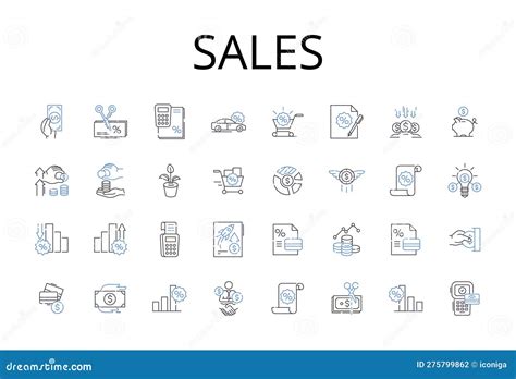 Colección De Iconos De Línea De Ventas Operaciones De Marketing De