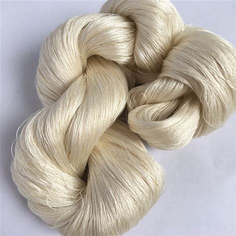 Undyed Silk 120nm 2 100 Mulberry Silk Yarn Natural White Raw Silk Yarn