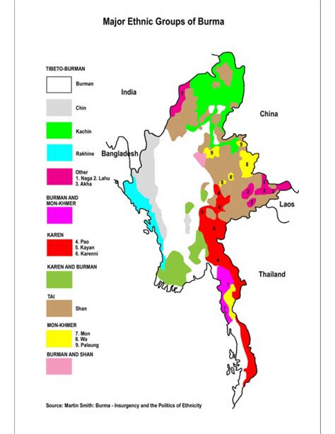 Myanmar: Major ethnic groups of Burma - Myanmar | ReliefWeb