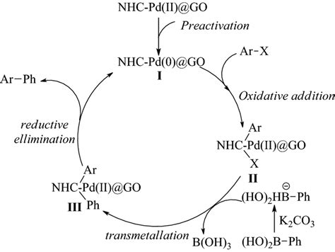 Proposed mechanism of Suzuki–Miyaura cross-coupling reaction | Download ...