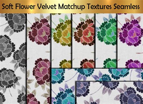 Second Life Marketplace Soft Flower Velvet Matchup Textures Seamless