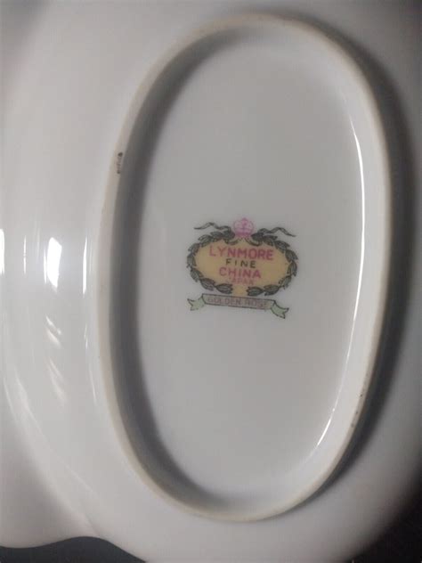 Vintage Lynmore Fine China Japan Golden Rose Divided Relish Dish