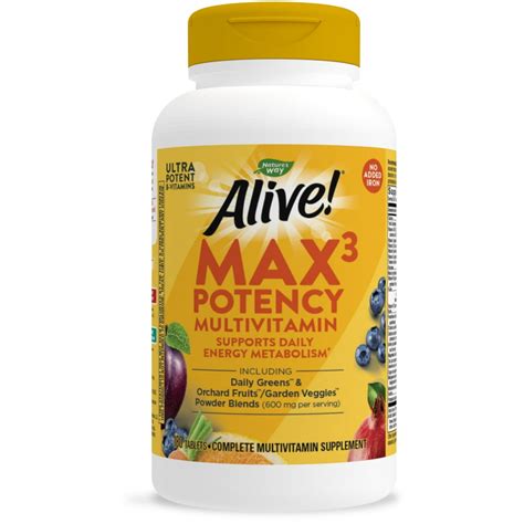 Natures Way Alive Max3 Potency Multivitamin High Potency B Vitamins