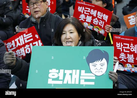 Protesters Against South Korean President Park Geun Hye Stage A Rally