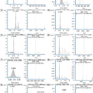 Left Extracted Ion Chromatograms And Right Accurate Mass Spectra Of