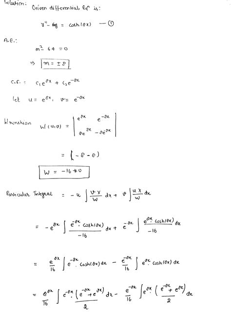 Solved Use The Method Of Variation Of Parameters To Find A Particular