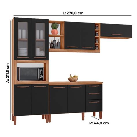 Cozinha Completa Modulada Tuboarte Larissa Mdf Balc O Portas