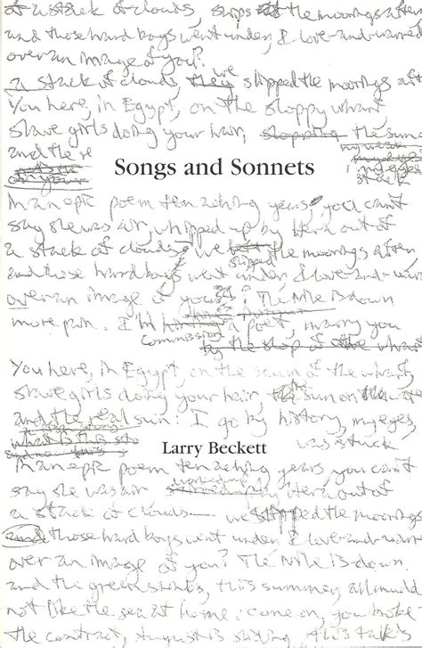 Songs And Sonnets EBook Beckett Larry Amazon In Kindle Store