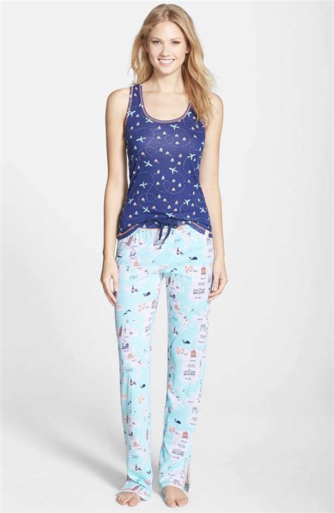 Munki Munki Contrast Print Tank Pajamas Print Tank Pajamas Clothes