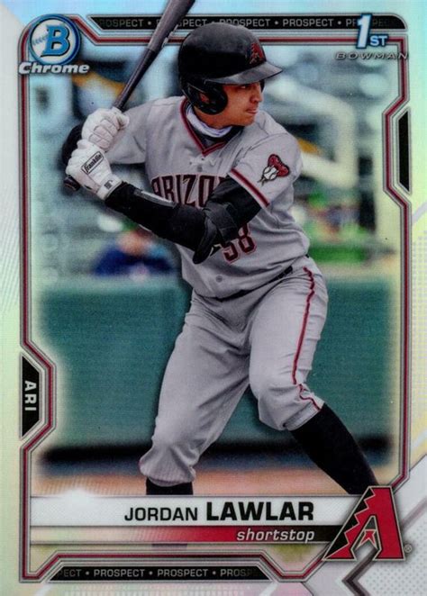 Jordan Lawlar 2021 Bowman Draft BDC 194 Chrome Refractor 1st Price