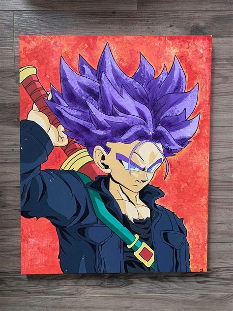 Dragon Ball Z Pintura de troncos Etsy España