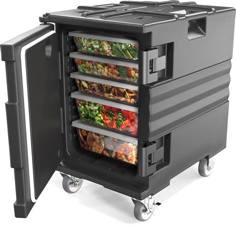 Amazon ROVSUN Hot Box Food Warmer Insulated Food Pan Carrier W Lockable Wheels Double