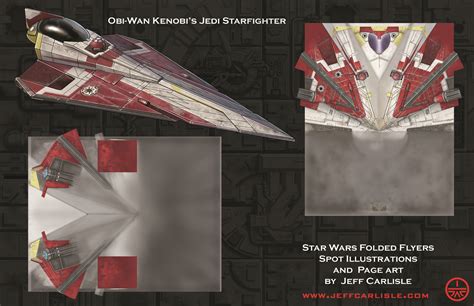 Star Wars Folded Flyers Obi Wan S Jedi Fighter Spot Illustration And