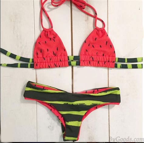 Fresh Watermelon Printing Bikini Set Swimwear Beach Swimsuit Bathingsuit Bikinis Swimsuits