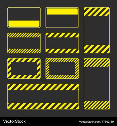 Various blank yellow warning signs with diagonal Vector Image