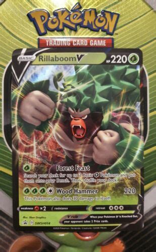 Pokemon Swsh Rillaboom V Promo Card Rare Values Mavin