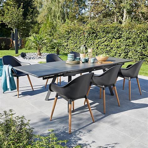 Table De Jardin Extensible Proloisirs Agra En Aluminium Et C Ramique