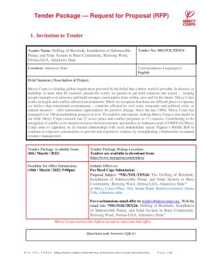 Fillable Online Request For Proposal For Drilling Of A Borehole