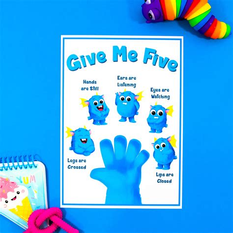 Give Me Five Poster give Me 5 for Classroom Behaviour Management - Etsy