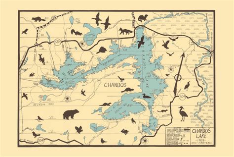 Chandos Lake Vintage Tea Towel Vintage Map Co