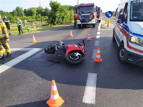 Wypadek motocyklisty z samochodem dostawczym pod Grudziądzem Kierowca