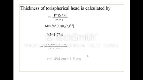 Pressure Vessel Thickness Calculation