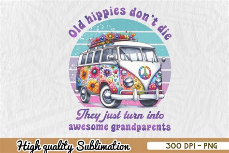 Awesome Old Hippies Sublimation Graphic By Zanynoti Creative Fabrica