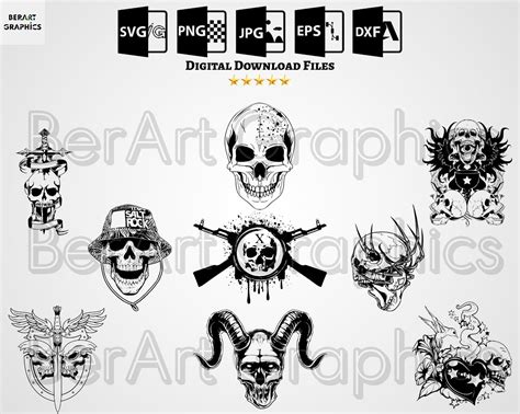 Skeleton Skull Svg Bundle Skull Svg Skull Cricut Svg Skull Cut Files