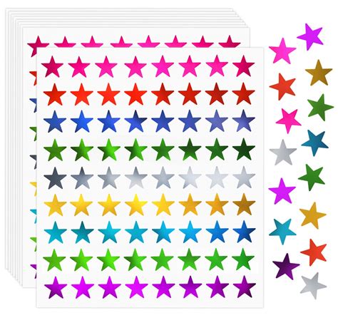 Buy Star Stickers 2520 PCS 0 6 Foil Star Metallic Stickers Star