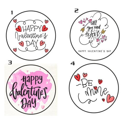 Happy Valentines Day Sticker Valentines Day Labels Cute | Etsy