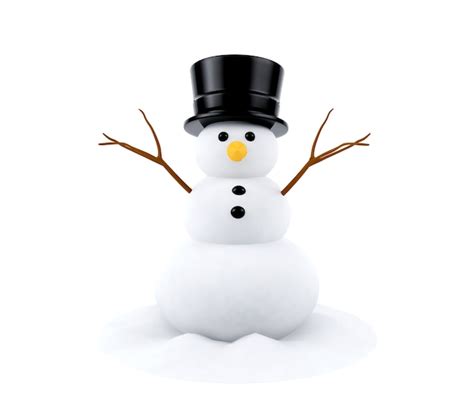 Boneco De Neve Isolado No Fundo Branco Foto Premium