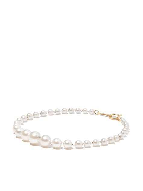 Mizuki 14kt Yellow Gold Pearl Necklace Farfetch