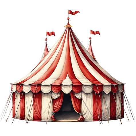 Premium AI Image A Red And White Circus Tent Illustration