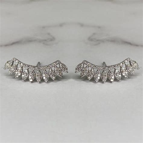 Aretes De Oro Blanco Con Brillantes Mercurio Joyeros