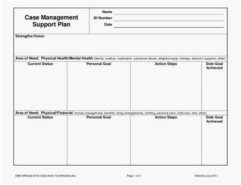 Printable Case Management Templates