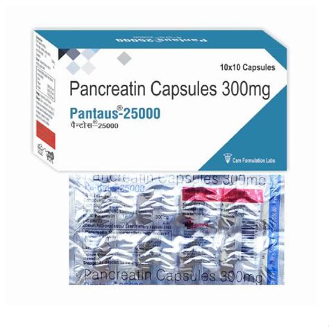 300 Mg Pancreatin Capsules At 649 Stripe Pancreatin Enzymes In