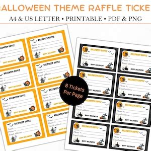 Halloween Raffle Ticket Printable Raffle Ticket Halloween - Etsy