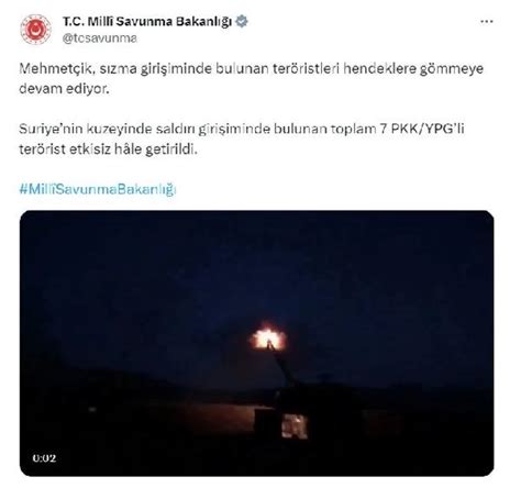 Msb Suriye Nin Kuzeyinde Pkk Ypg Li Ter Rist Etkisiz Hale Getirildi