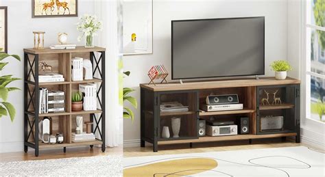 Amazon Fatorri Industrial Tv Stand And Cube Storage Organizer