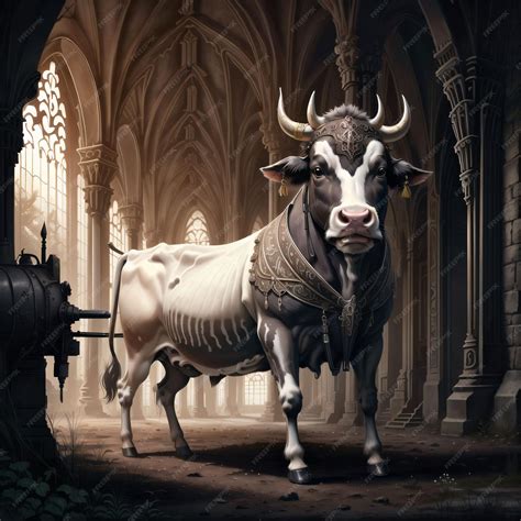 Premium Ai Image Gothic Cow