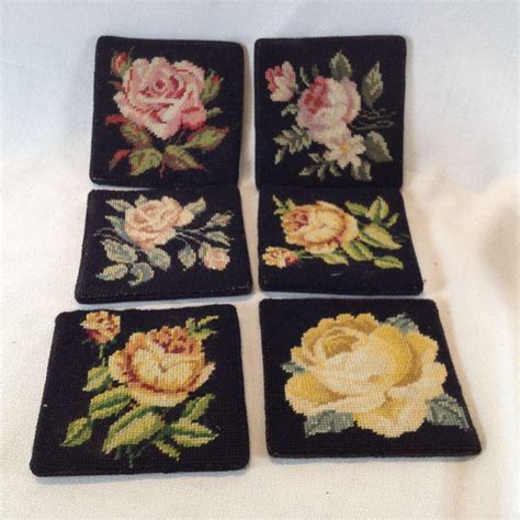 Set Of Needlepoint Coasters Estatesales Org