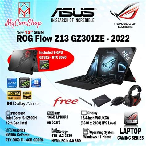 Jual Asus Rog Flow Z Gz Ze I H Gb Ram Tb Ssd Rtx Ti