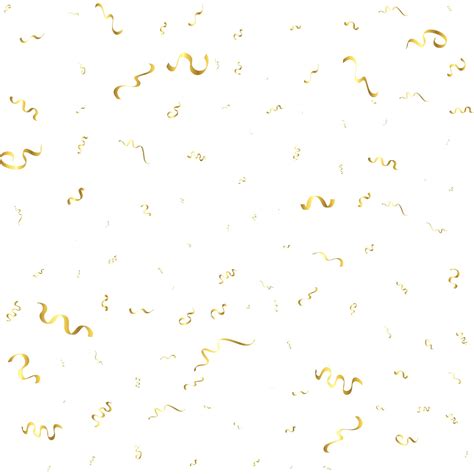 Золотое конфетти и лента стримера падают на прозрачный фон вектор ...