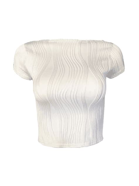 2024 Textured White Crop Top White S In Topsandtees Online Store