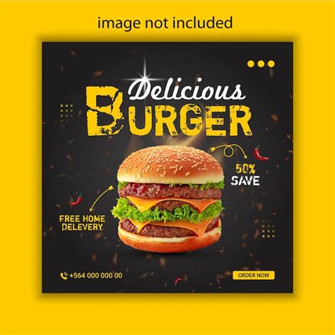 Premium Vector Delicious Burger And Meals Menu Social Media Banner