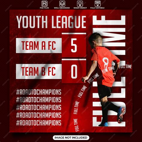 Premium Psd Fulltime Result Football Social Media Poster Template