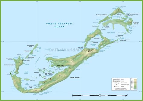 Bermuda physical map - Ontheworldmap.com