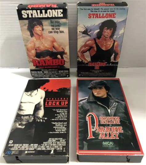 Vhs Lot Of Sylvester Stallone Action Movies Bundle Rambo Lock